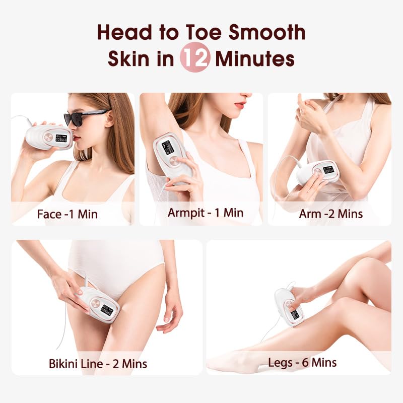 Laser Hair Removal with Cooling, at-Home IPL Hair Removal for Women Men, Upgraded to 999,900 Flashes Permanent Hair Removal Device on Facial Legs Arms Bikini Line - Medaid International