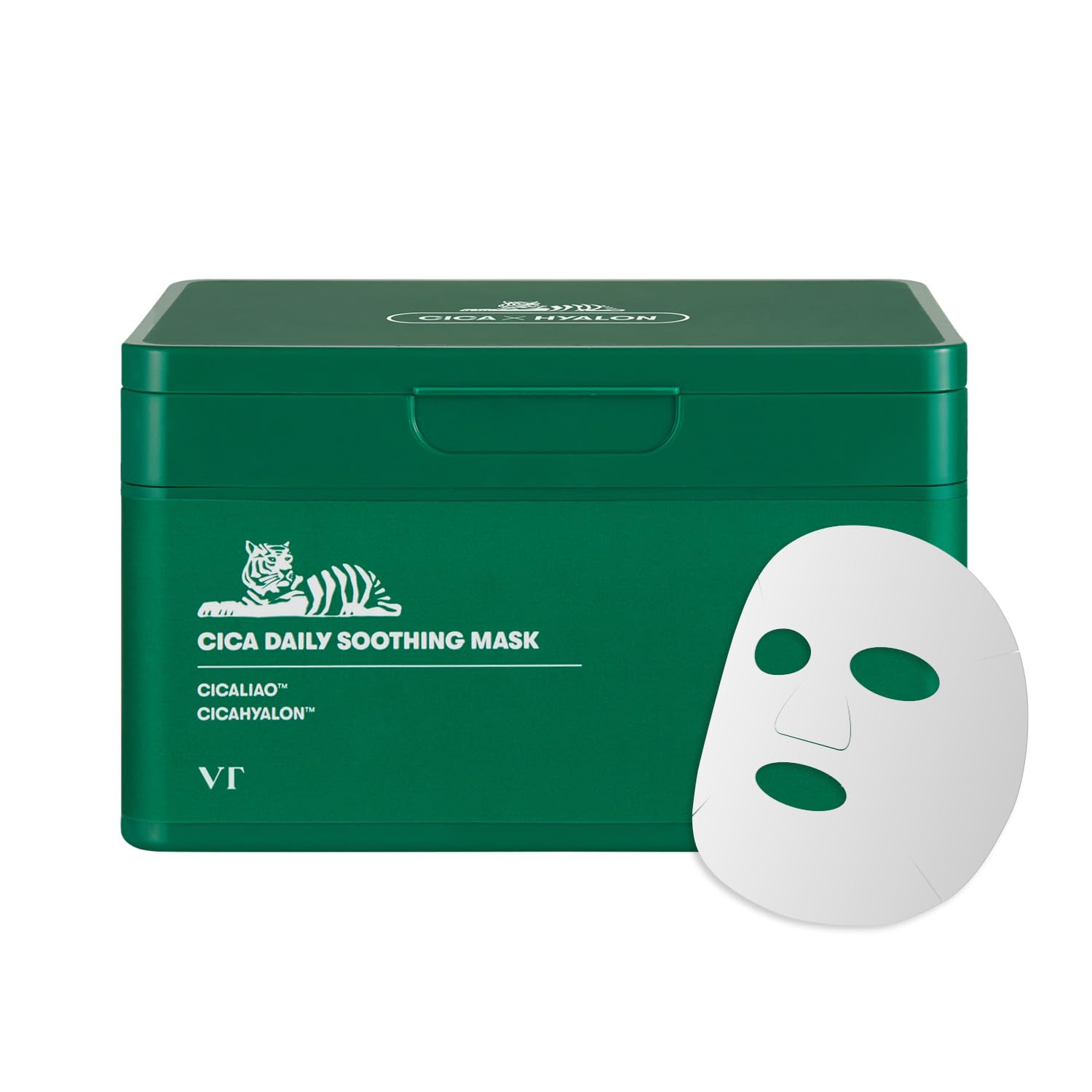 VT COSMETICS CICA Daily Soothing Mask 30 Sheets, Centella Asiatica & Hyaluronic Acid for Moisturizing & Hydrating, Instant Calm & Glow, Skin Softening Facial Mask, Korean Face Mask - Medaid International