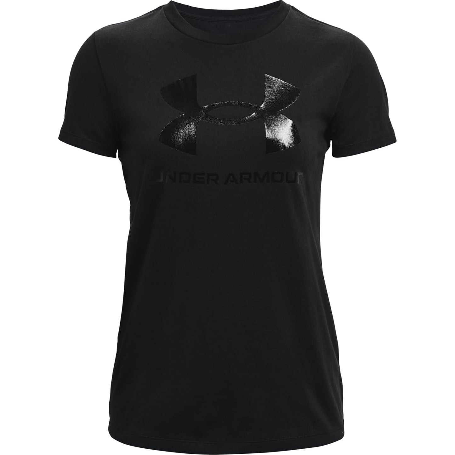 Under Armour Womens Live Sportstyle Graphic Short Sleeve Crew Neck T-Shirt , Black (002)/Black , Large - Medaid International