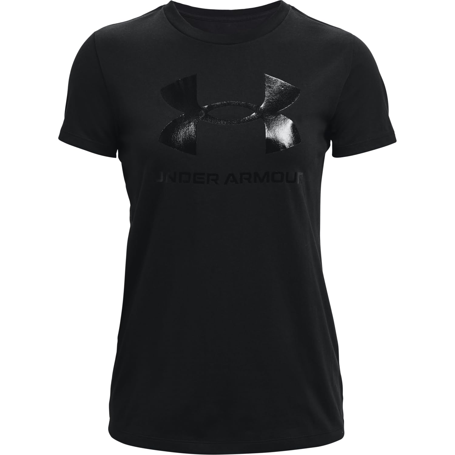 Under Armour Womens Live Sportstyle Graphic Short Sleeve Crew Neck T-Shirt , Black (002)/Black , Large - Medaid International