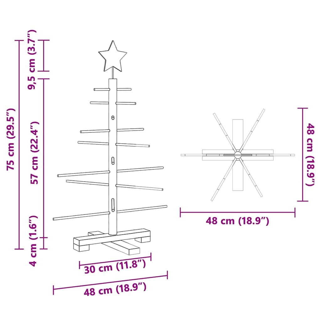 vidaXL Wooden Christmas Tree with Stand Brown 29,5" Bamboo, Chill Living Room Vibes, Trendy Holiday Decor, Simple Festive Tree, Eco-Friendly Christmas Centerpiece - Medaid International