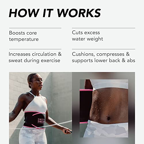 Sports Research® Sweet Sweat Waist Trimmer - Premium Sweat Enhancing Fitness Belt for Women & Men - 5 Adjustable Sizes|B017AGGBTU
