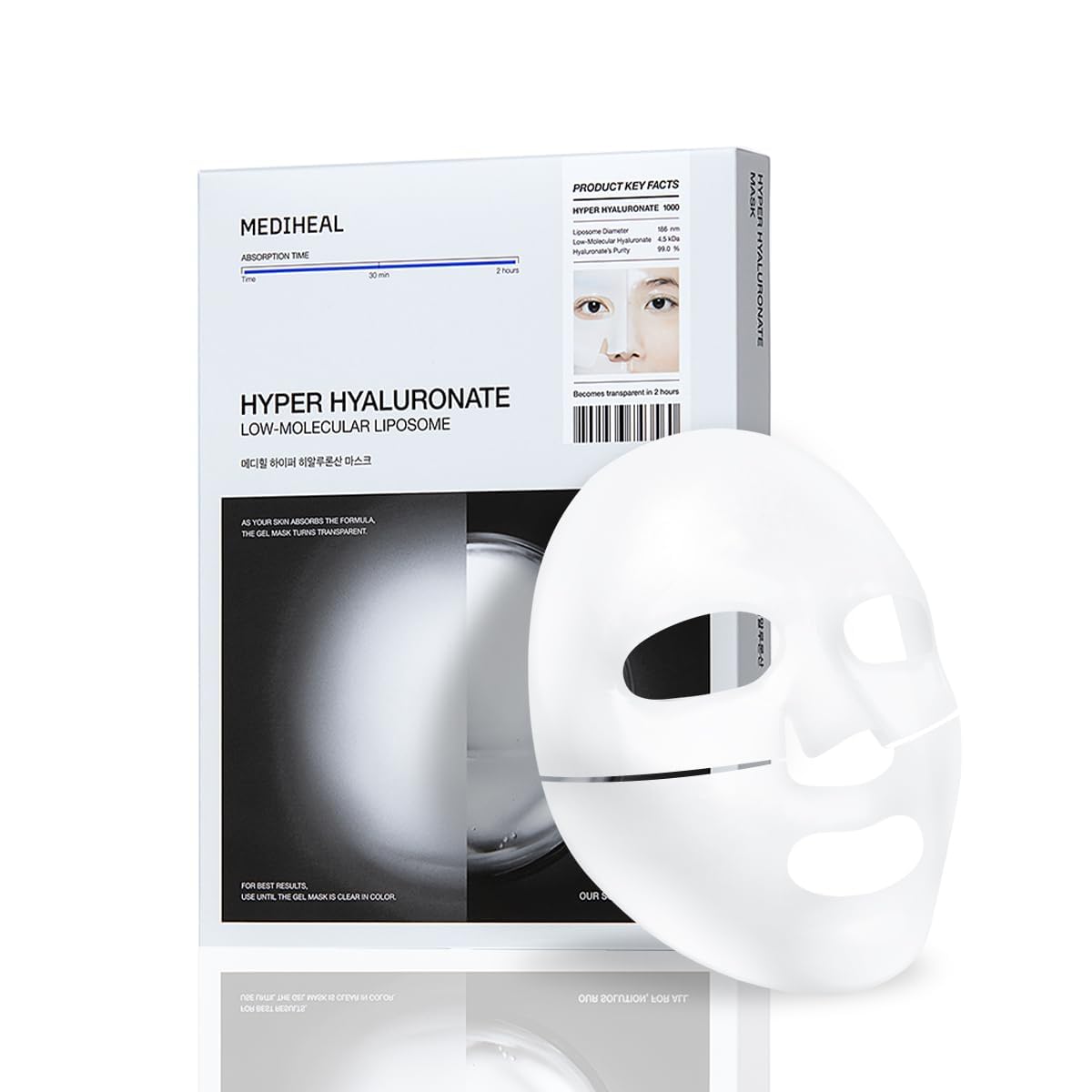Mediheal Hyper Hyaluronate_Deep Hyaluonate MasK 10pcs | Deep Hydration Gel Mask for Quock Soothing Concentrated Moisturizing with Non-Irritating Ingredients | 30mins Quick Care - Medaid International
