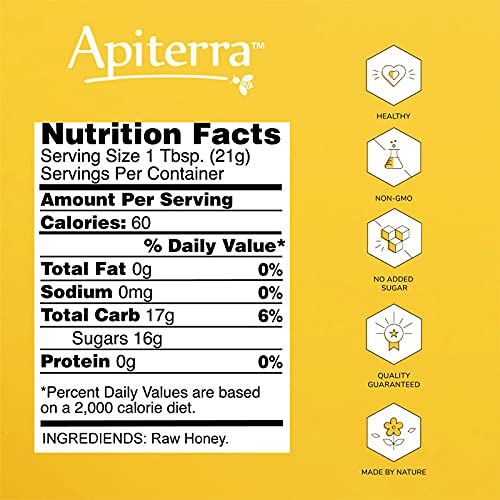 Apiterra - Raw Honey Bulk 8 lbs Bucket Unfiltered Unpasteurized 100% Pure and Natural Wildflower Raw Honey - Medaid International