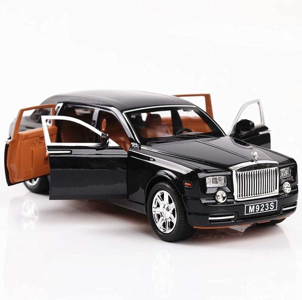Amerteer Alloy Rolls Royce Model Car 1:32 Car Model For Rolls-Royce Phantom Car Model Diecast Toy Cars With Sound & Light & 6 Open Doors For Kids Boy Girl Collect Gift SUV Model Car (White with Black)