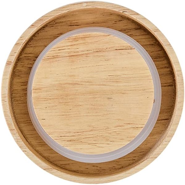 Set of 2 Ceramic Food Storage Jar with Wooden Lid