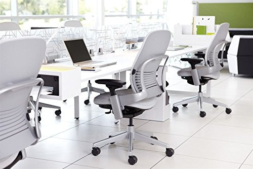 Steelcase Leap Task Chair: Platinum Base - 4D Adjustable Arms - No Headrest - Hard Floor Casters - Medaid International