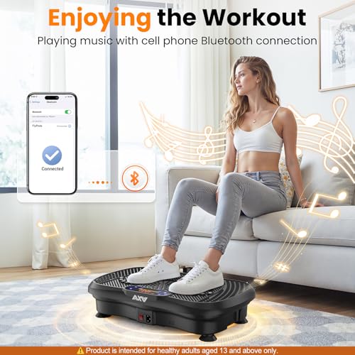 AXV Vibration Plate Fitness Platform Exercise Machine Vibrating Shaking Full Body Shaker Workout Vibrate Stand Shake Board Sport Gym for Weight Loss Fat Burner for Women Men Darkgray