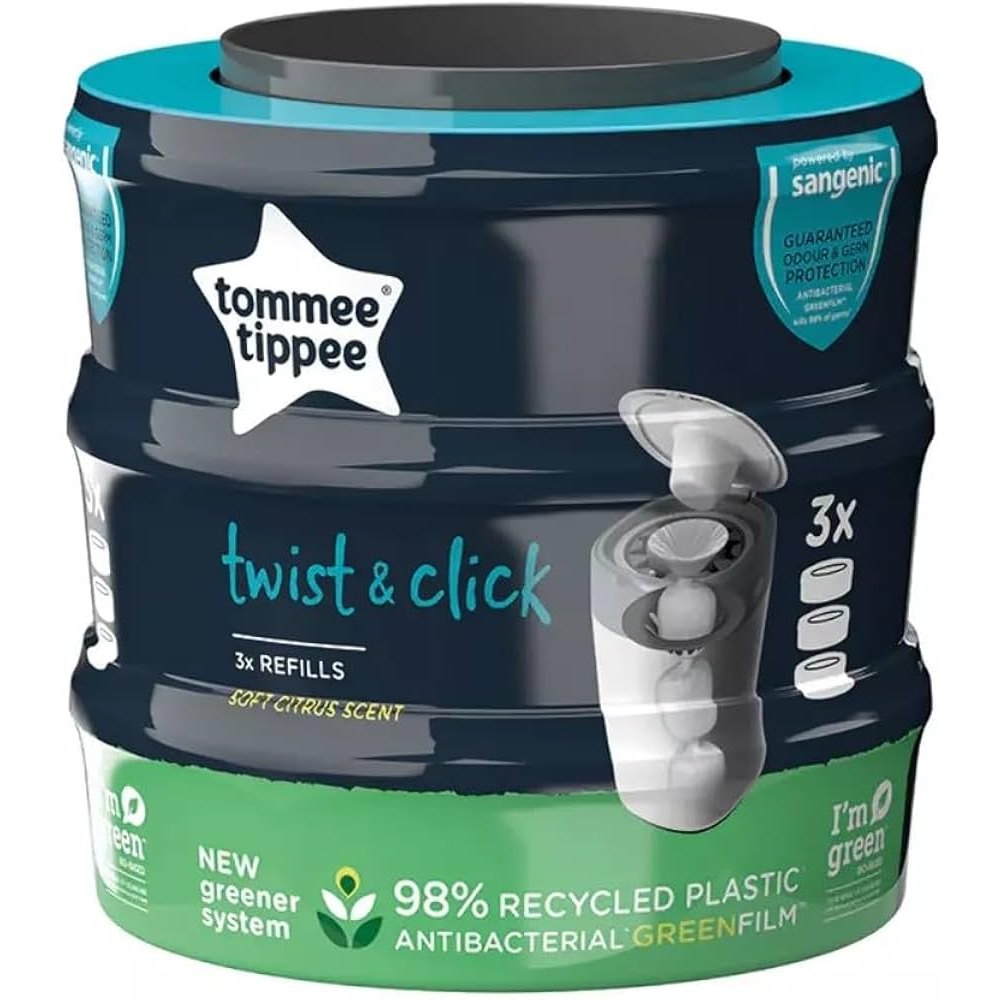 Tommee Tippee T&C 3 Pack Refill Cassette For Nappy Bin