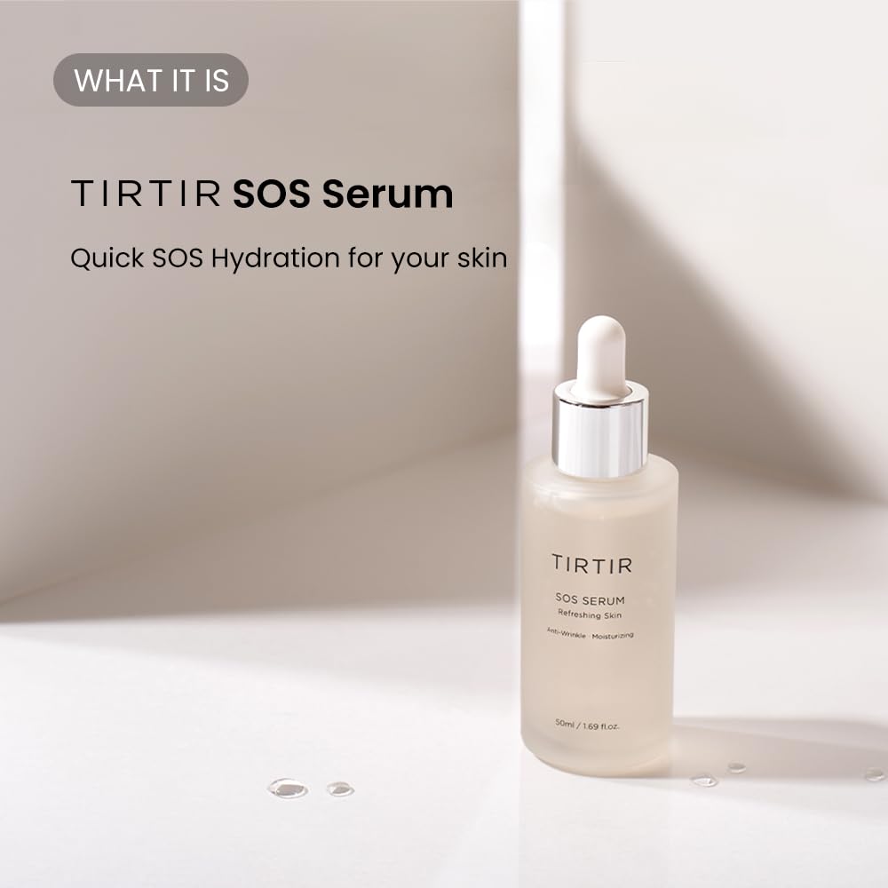 TIRTIR SOS Serum - Radiant Glow Boosting Face Serum - Plumping, Anti Aging, Hydrating - Visibly Smooth and Glowy Skin - Fragrance Free for All Skin Types, 1.69 fl.oz. - Medaid International