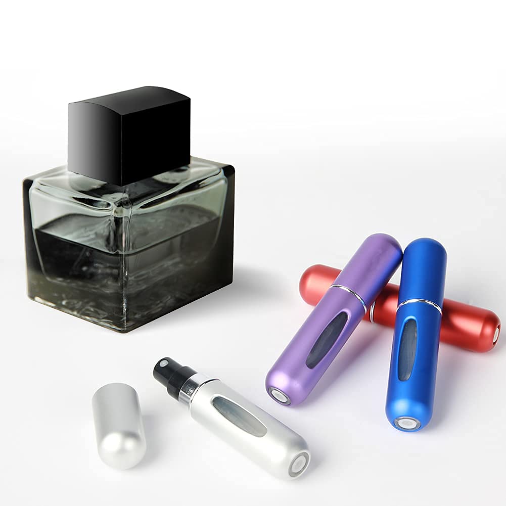 Saiveina Portable 5ml Mini Perfume Atomizer Bottles, Refillable Perfume Spray Bottle, Scent Pump Case, Empty Perfume Bottles for Travel and Outgoing(4 Pack) - Medaid International