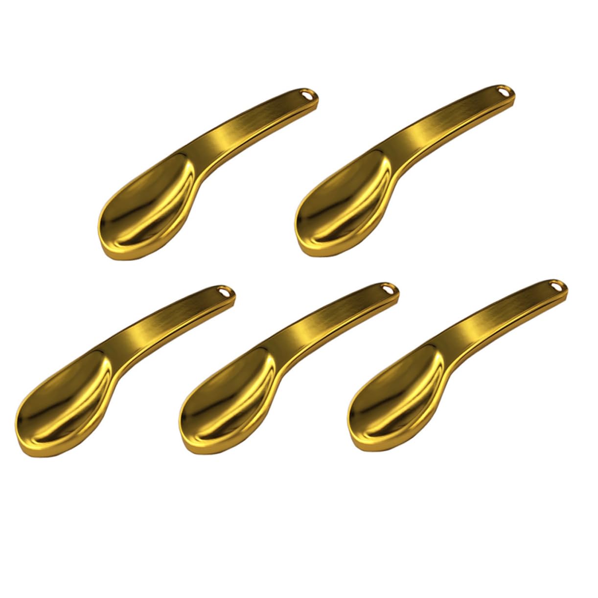 HEALLILY 5pcs Makeup Supply Zinc Alloy Face Cream Eye Cream Spoon for Skincare Golden Facial Mask Scoop Travel-friendly Design - Medaid International