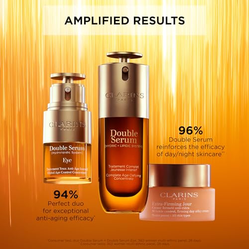 Clarins DOUBLE SERUM | Anti Aging Face Serum | Visibly Firms, Smoothes, Boosts Radiance, and Refines Pores | 24H Hydration | All Skin Types, 1 Fl Oz - Medaid International