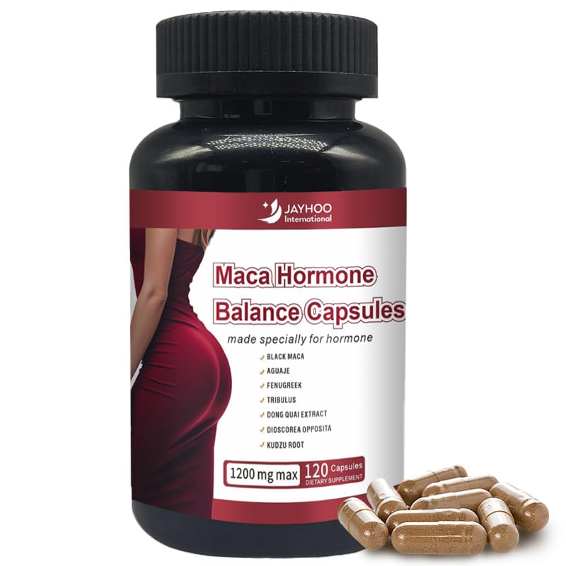 JAYHOO Black Maca Root Capsules, Immune Support Supplement, 120 Capsules, Hip Enlargement Formula for Women, GMP Certified, Made by Anhui Jiahong Health - Medaid International