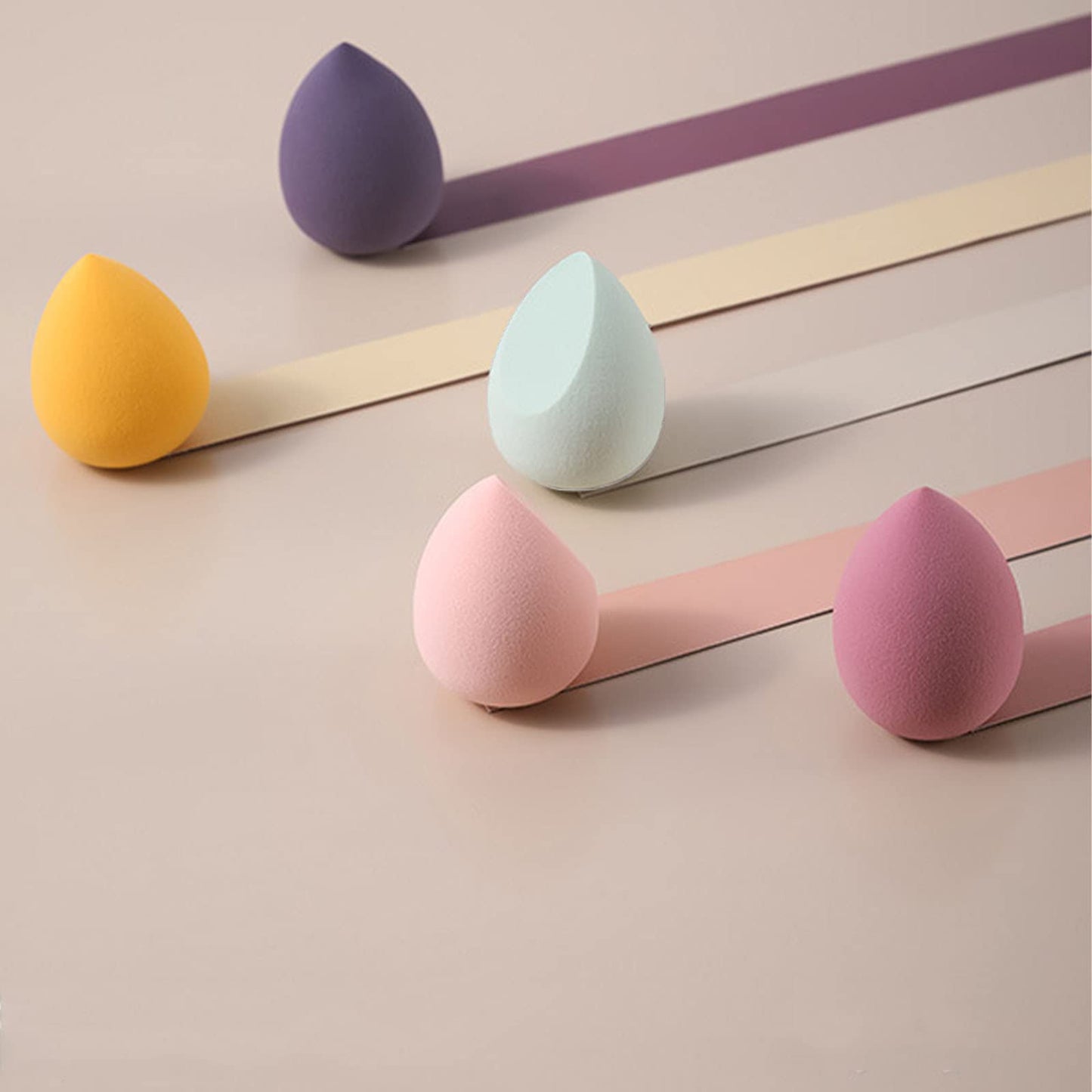 Makeup Sponge Blender DUAIU 4 Pack Beauty Blender Foundation Sponges Set Latex Free Blenders Beauty Make up Sponges with Sponge Egg Case(Lemon Yellow) - Medaid International