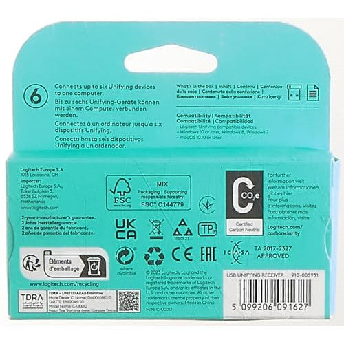 Logitech USB Unifying Receiver - Black - Medaid International