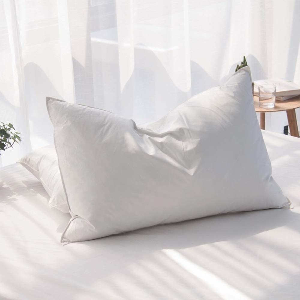 AIKOFUL Luxury Feathers Down Pillows Standard Size Set of 2, Hotel Quality Fluffy Bed Pillows, Soft Pillows for Sleeping, Organic Cotton Cover(20x26”, Pack of 2) - Medaid International