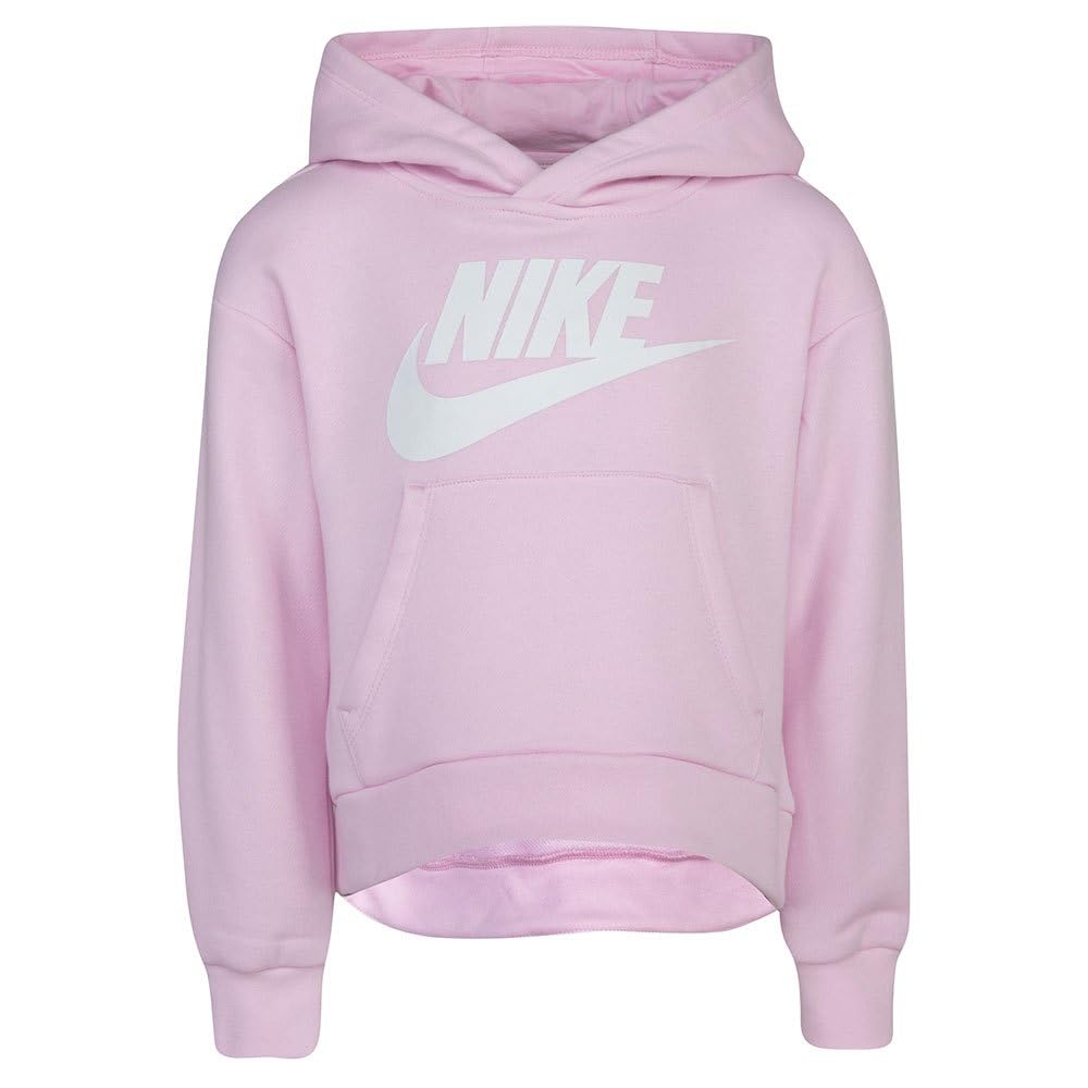 Nike Girl's Club Fleece Hi Low Pullover (Little Kids) Pink 5 Little Kid - Medaid International
