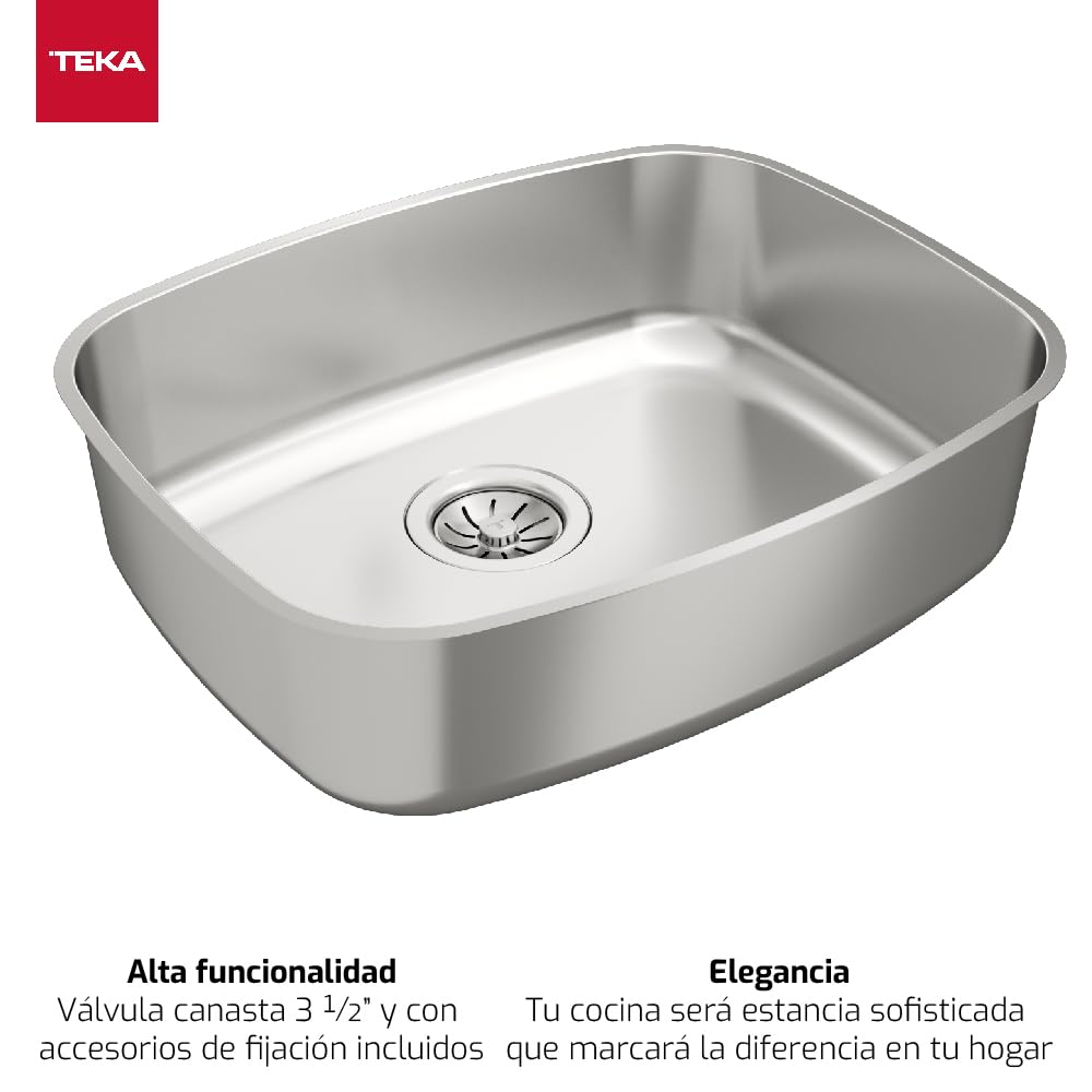 TEKA BE 50.40 Max - Undersink, 1 Sink, Low Worktop, Sink 60 cm, Depth 20 cm, Stainless Steel Sink