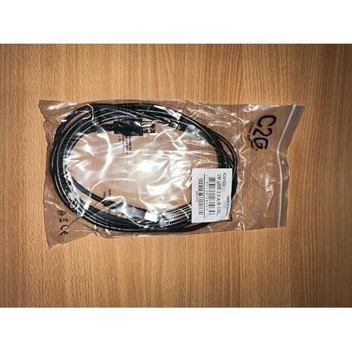 C2G USB Cable, USB 2.0 Cable, USB A to B Cable, 3.28 Feet (1 Meter), Black, Cables to Go 28101 - Medaid International