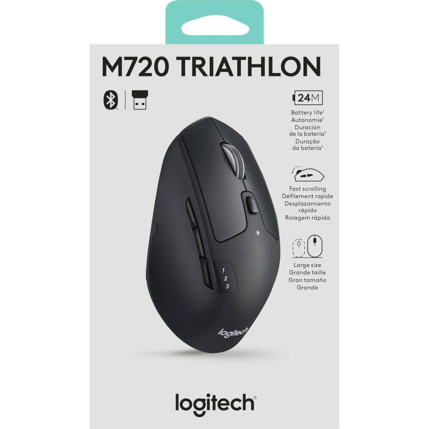 Logitech M720 Triathalon Multi-Device Wireless Mouse, Black - Medaid International
