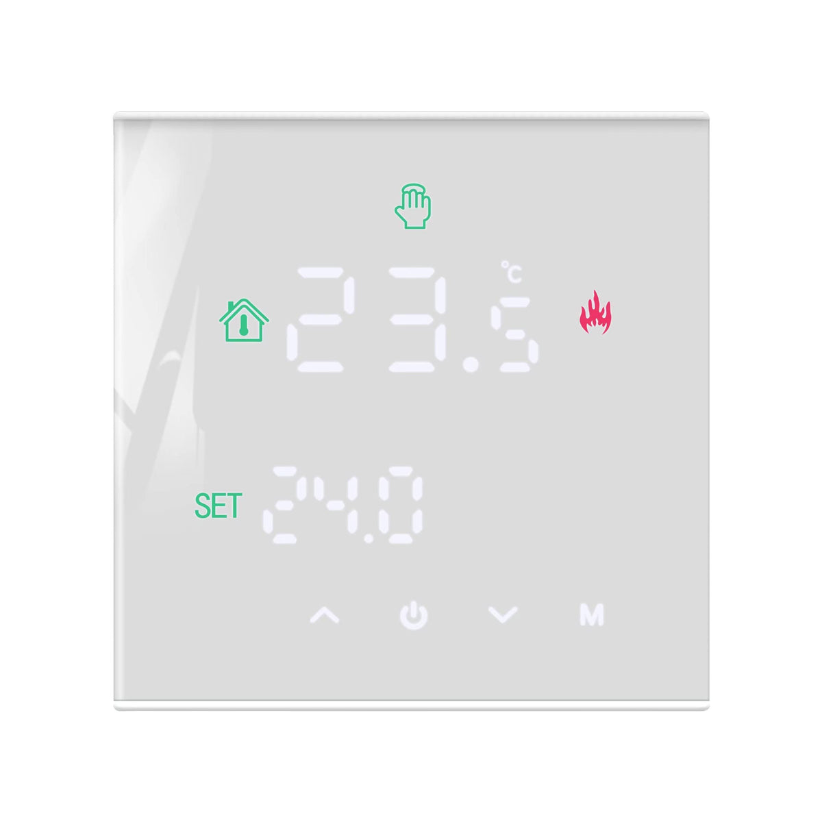 TERRIFI Smart Thermostat, Programmable Temperature Controller, Support WiFi connection and touch screen, for Electric Heating/Gas Boiler, Save Energy and Costs (White)