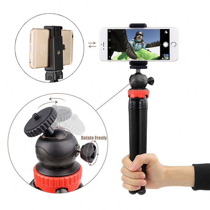 Flexible Octopus Tripod for Phone & Camera – Mini Tripod Travel Stand with Phone Clip Mount - Medaid International