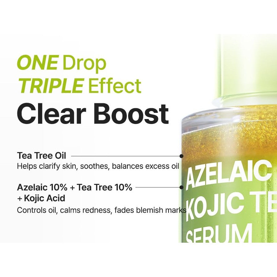 PURITO Azelaic Acid 10% + Kojic Acid + Tea Tree Facial Serum | for Acne & Marks, Breakouts | High-Level Azelaic Acid 10% | Korean skincare, 30mL 1.01 fl.oz - Medaid International