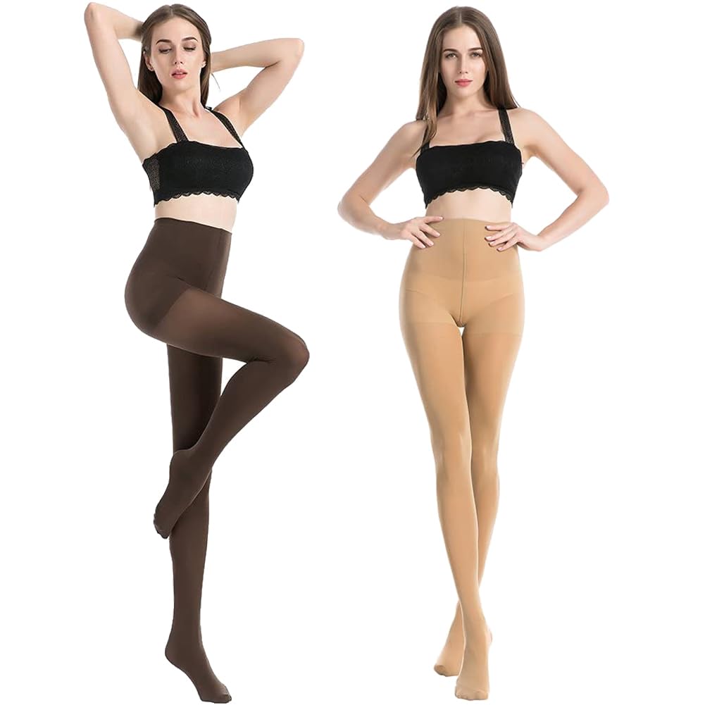 MANZI Women's 6 Pairs Opaque Control-Top Tights with Comfort Stretch 70 Denier Large - Medaid International