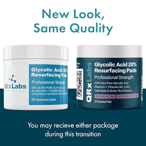 Glycolic Acid 20% Resurfacing Pads for Face & Body with Vitamins B5, C & E, Green Tea, Calendula, Allantoin - Exfoliates Surface Skin and Reduces Appearance of Fine Lines and Wrinkles - Peel Pads - Medaid International