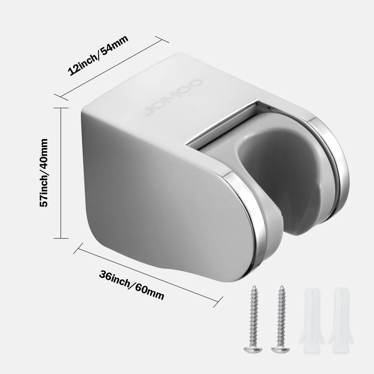 JOMOO Shower Head Holder, Adjustable Shower Head Holder Shower Mounting Brackets Handheld Shower Wand Bracket Shower Wall Mount Holder Chrome Finish