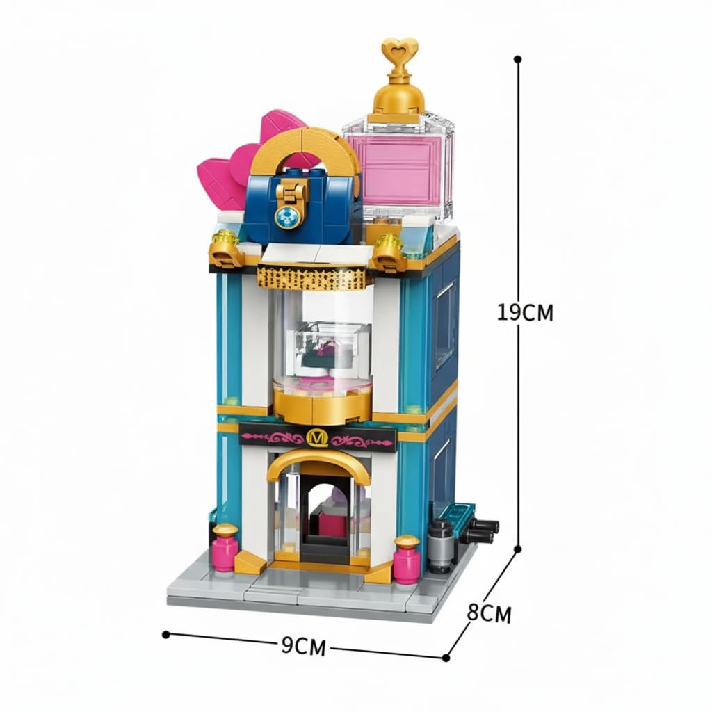 KASTWAVE Girls Luxury Store House Building Block Kits, Street View Model Sets Toys for 6-12 Years Old, Display Construction Toy Buildin Kit, 344Pcs Girl Gift for Birthday