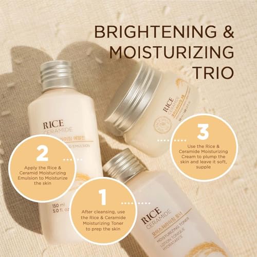 The Face Shop Rice Ceramide Cream, Hydrating Face Moisturizer, for Dry & Combination Skin, Lightweight, Fast-absorbing, 1.69 fl. oz. - Medaid International