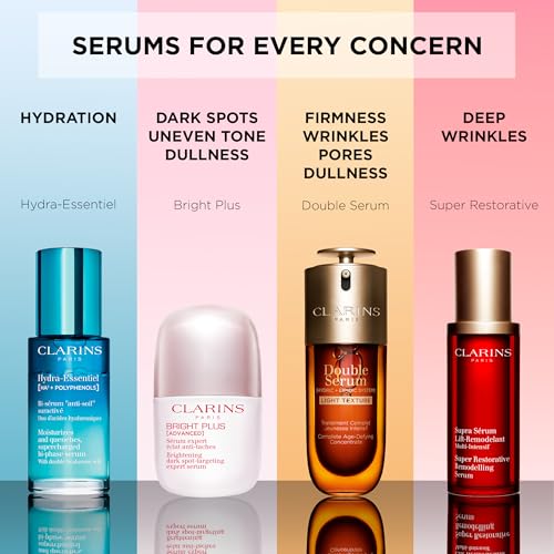 Clarins DOUBLE SERUM LIGHT TEXTURE | Anti Aging Serum | Visibly Firms, Smoothes, Boosts Radiance and Refines Pores | 24H Hydration | Great for Combination to Oily Skin and Humid Climates, 1 Fl Oz - Medaid International