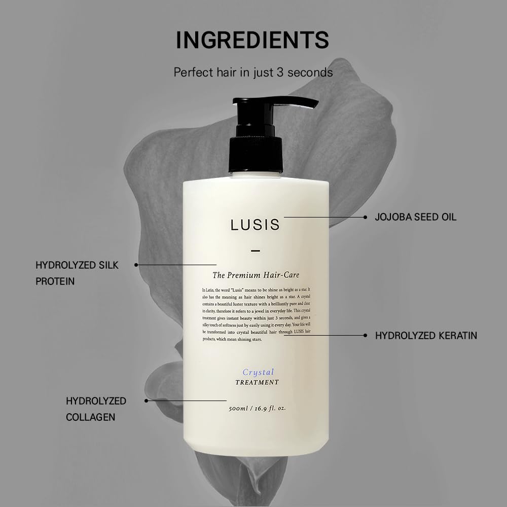 LUSIS, Crystal Hair Treatment, Conditioner, Silky and Moisture Rich Hair Clinic, Floral Scent, 500ml - Medaid International