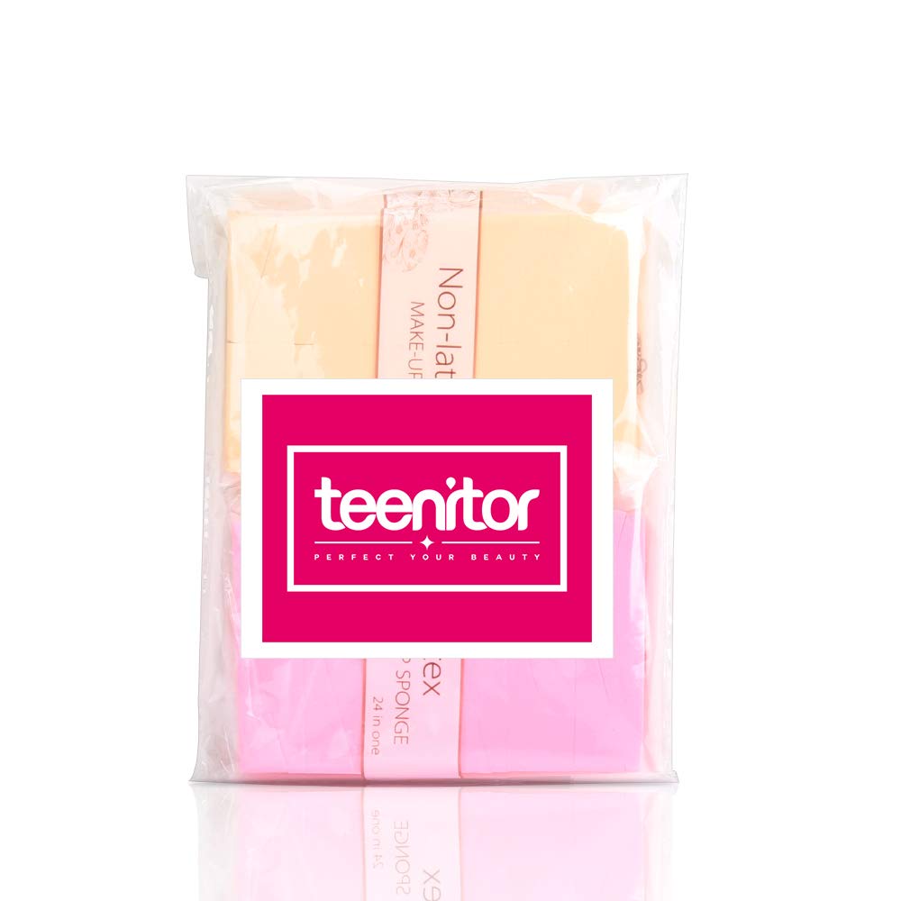 Teenitor 48 Pieces Makeup Sponge Blender For Face Curve Blending, Latex Free Small Wedge Shaped Smooth Apply Beauty Sponge Applicator For Liquid Cream Foundation Halloween Costume Festival Makeup - Medaid International