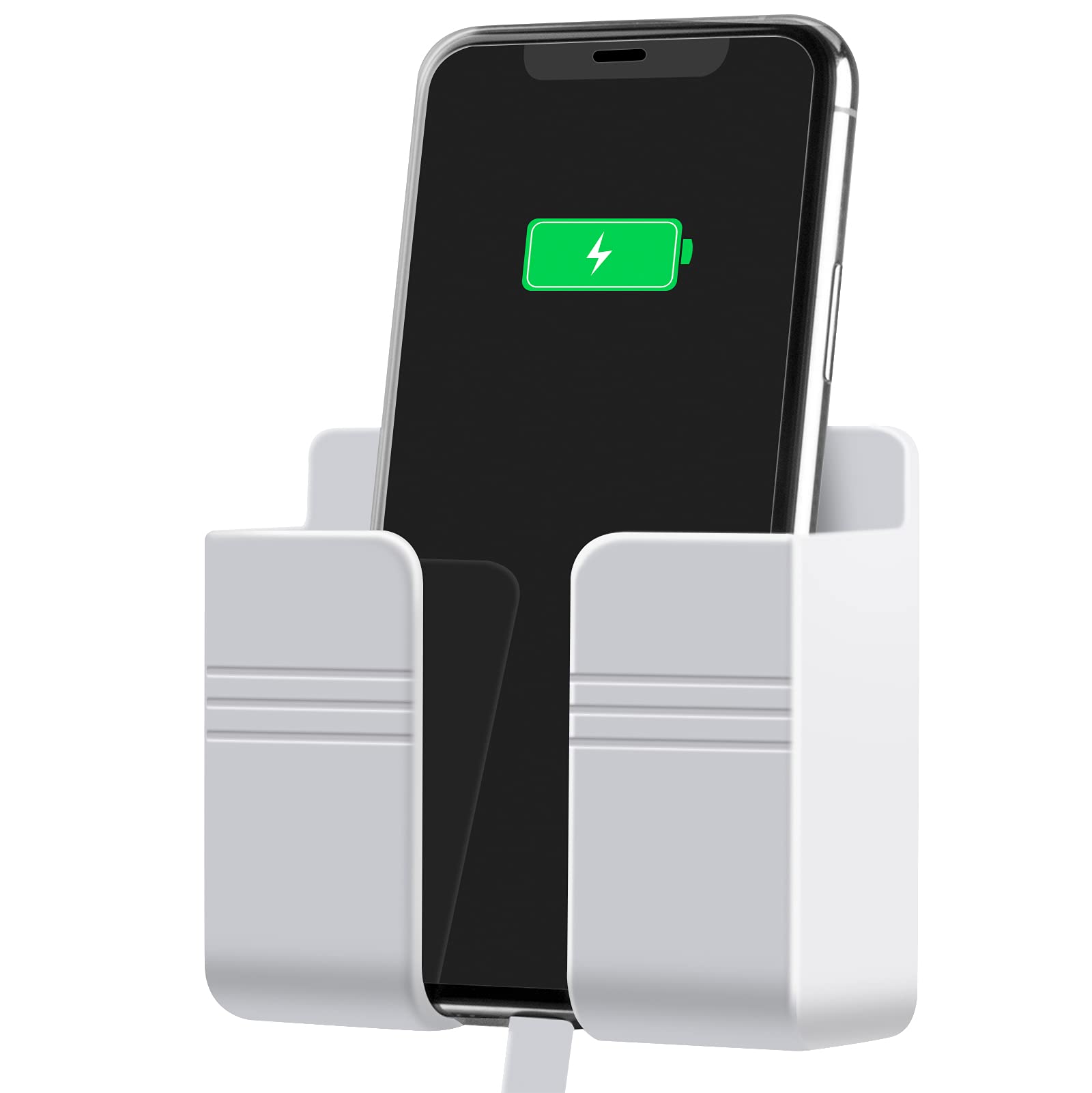 CEI&BPY Wall Mount Phone Holder, Phone Stand with Self Adhesive. Phone Holder for Charging and RV for iPhone and Android (1Pc,White) - Medaid International