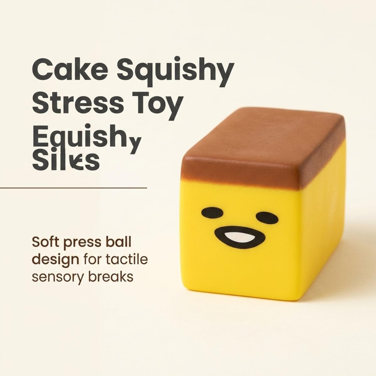 Honey Cake Squishy Sensory Stress Relief Toy,1 PCS Food Shaped Fidget for Desk Decor, Soft Press Ball with Flat Base, Tactile Handheld Tool, Non Edible Bakery Design for Work or Study Breaks