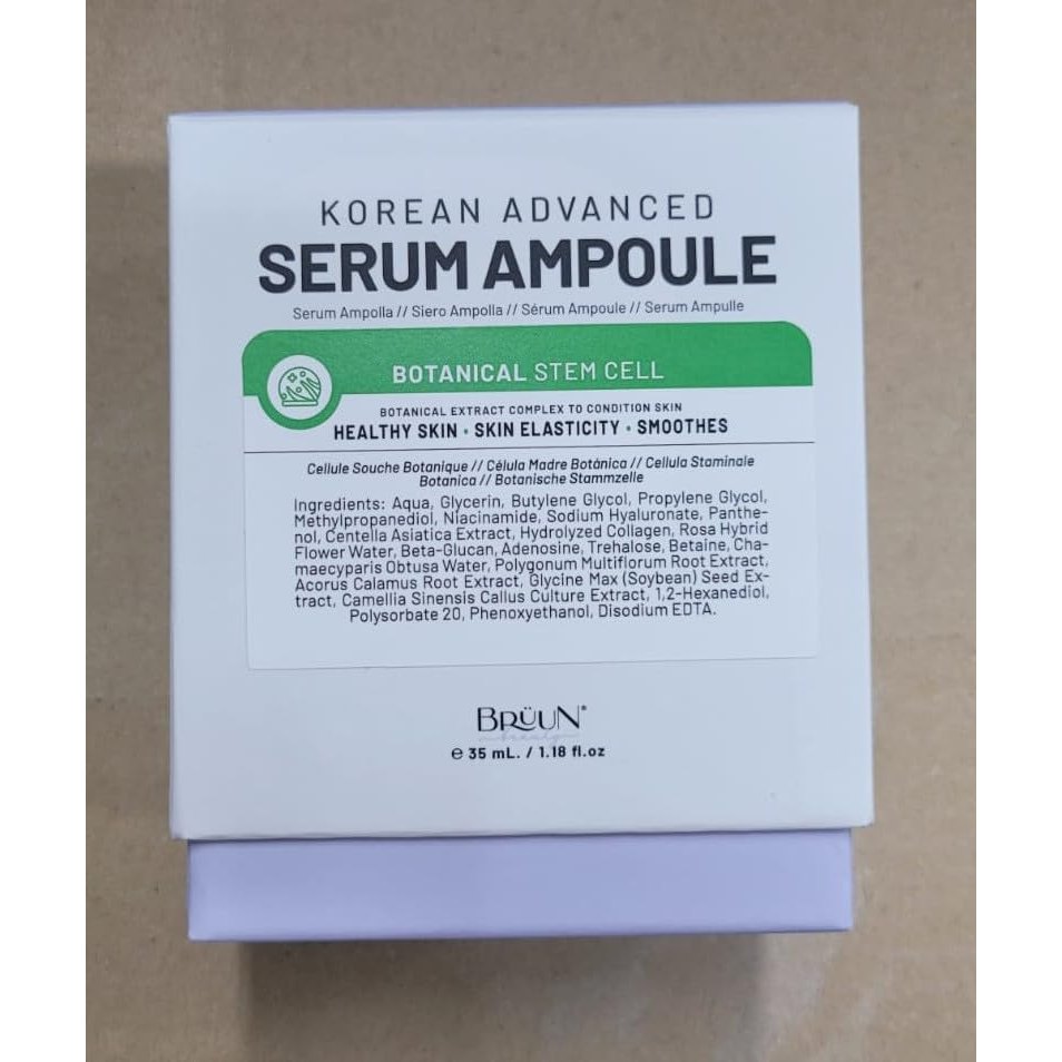 BRÜUN SC - Control Stem Cell Ampoule - Micro Needling Korean Serum Booster for Face and Body to Use with and without Derma Pen Microneedling Skin Care Serum 1.18 fl.oz - Medaid International