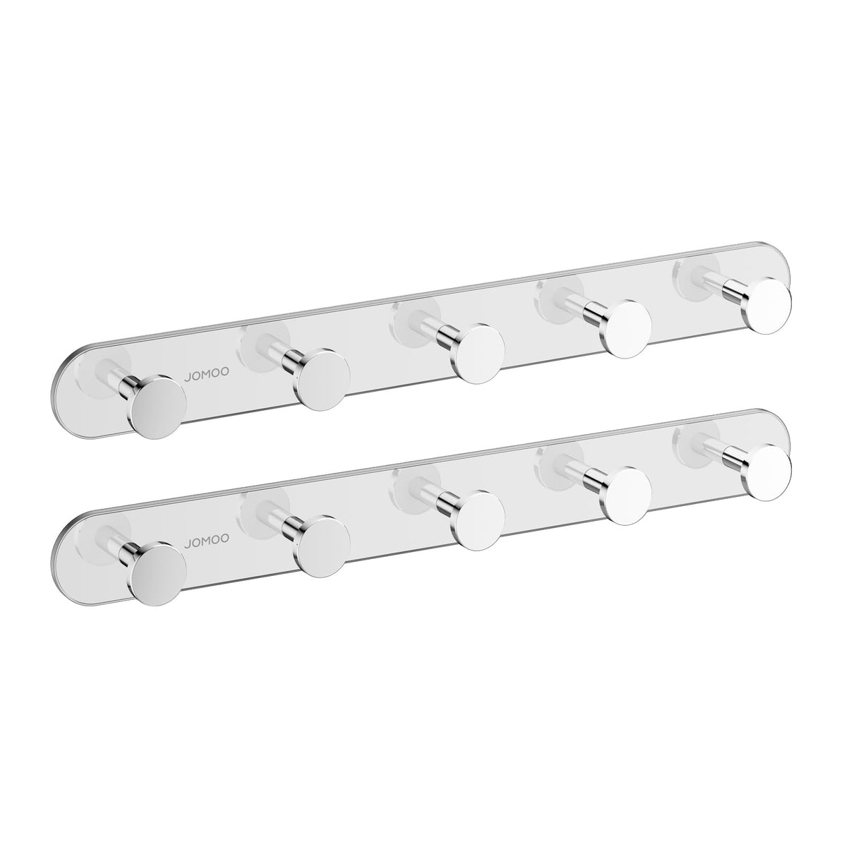 JOMOO Bathroom Robe Hook, Stainless Steel 2 Pack Adhesive Wall Hooks for Bathroom,No Drill Towel Hooks for Bathrooms, Metal Robe Hook Rack Wall Mount