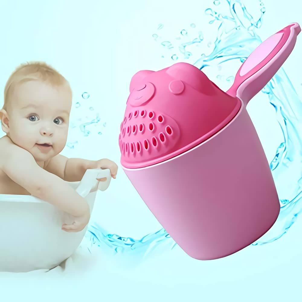 TERRIFI Cartoon Bear Baby Dipper Bath Rinse Cup, Shampoo Rinser, Shower Sprinkler Spoon for Baby Tub, Wash Cups with Handle