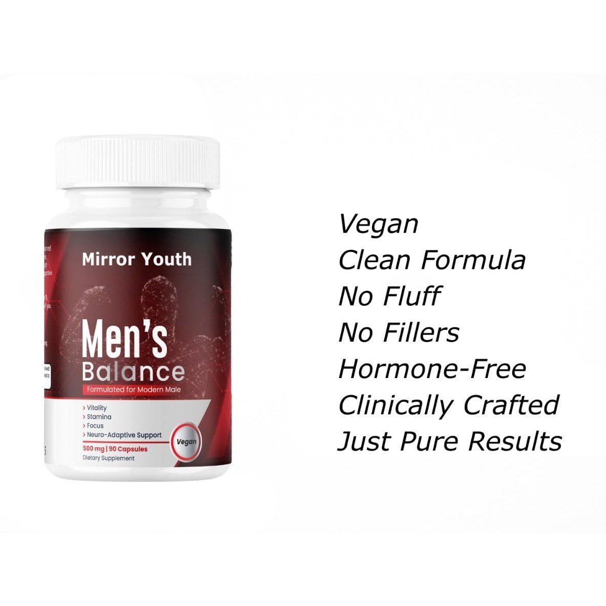 Mirror Youth Cistanche Tubulosa 400mg Men's Performance Supplement - Natural Vitality Energy Support with L-Citrulline, Black Maca, Ashwagandha, Pomegranate Herbal Complex - Medaid International