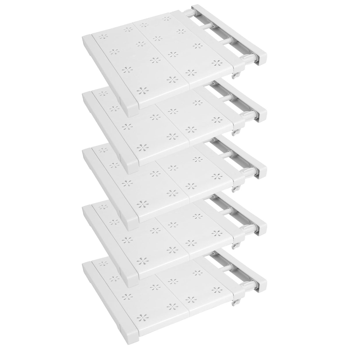 TERRIFI 5 Pcs Closet Tension Shelf Rod Expandable Adjustable 11.8-15.7 inch Shelf Locker, Wardrobe Storage Organizer, Cabinet Layered Divider Separator, for Cabinet Kitchen Bathroom