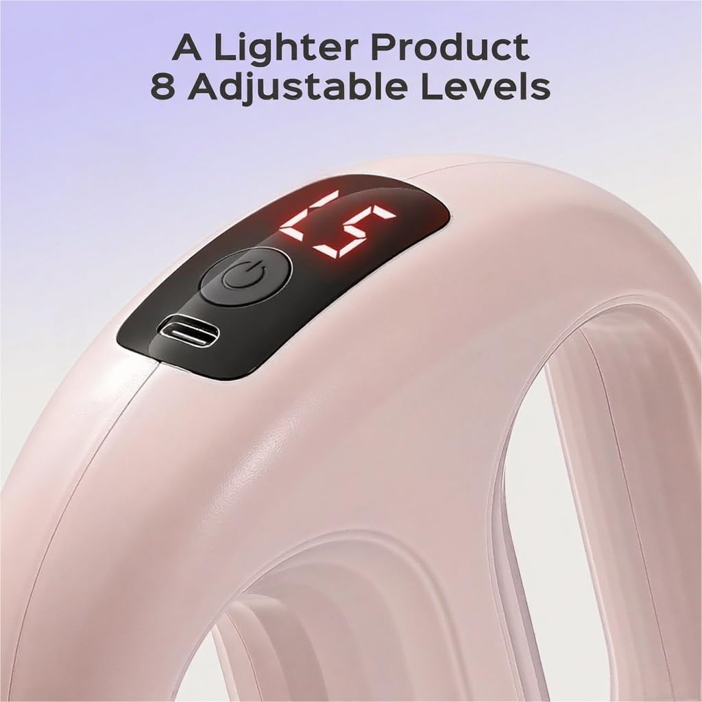 Cordless Massage Ring Portable Vibration Plate,Handheld Lymphatic Drainage Massager,Exercise Shaker Machine for Weight Loss 8-Level Adjustable Vibration Fitness Ring