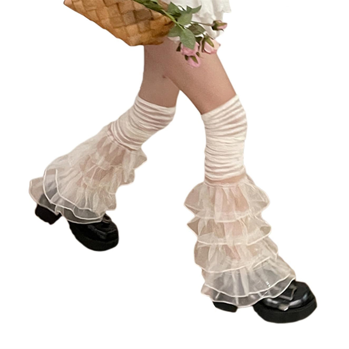 Terrifi Women Leg Warmers Ribbed Knit, Long Warmer, Kawaii Y2K Harajuku Gyaru Cute Goth Lolita Boot Socks For Girls