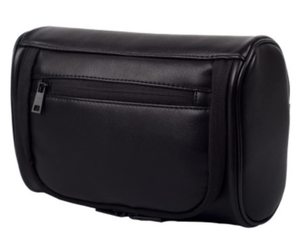 KASTWAVE Toiletry Bag for Men, Premium Quality Durable and Stylish Travel Organizer, Waterproof Leather Dopp Kit for Men, Toiletries Accessories, for Travel, Grooming and Personal Care (Black)