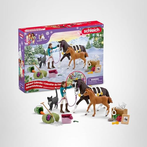 Schleich Horse Club - Horse Club Advent Calendar: Sofia's Winter Surprise - 36 Toys Including Poseable Figurine, Horses and Accessories - Holiday Event Calendar for Christmas - Kids Ages 5+ | 99012 - Medaid International