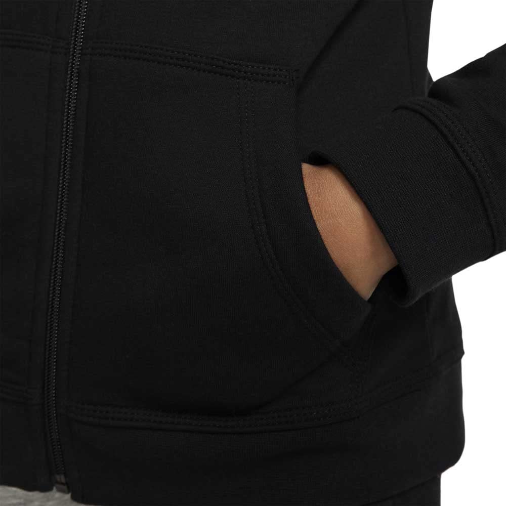 Nike Boy's NSW Club Full Zip Hoodie, Black/Black/White, Large - Medaid International