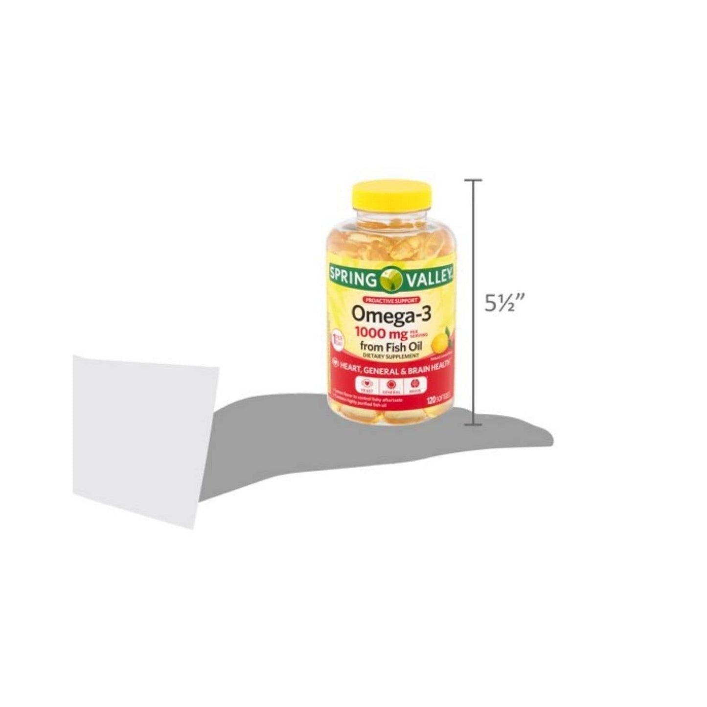 Spring Valley Omega-3 from Fish Oil, 1000 mg, 120 Count + STS Sticker. - Medaid International