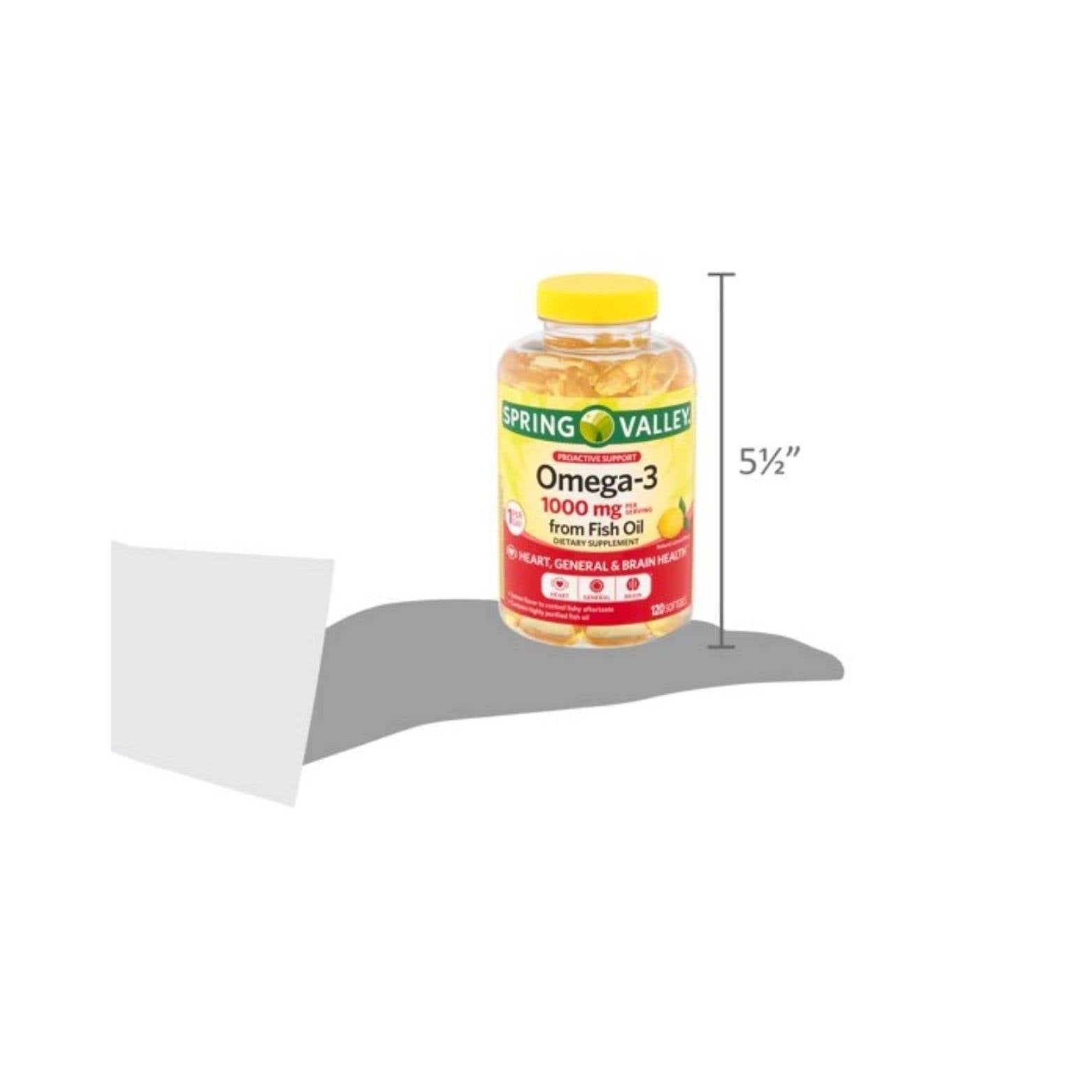 Spring Valley Omega-3 from Fish Oil, 1000 mg, 120 Count + STS Sticker. - Medaid International